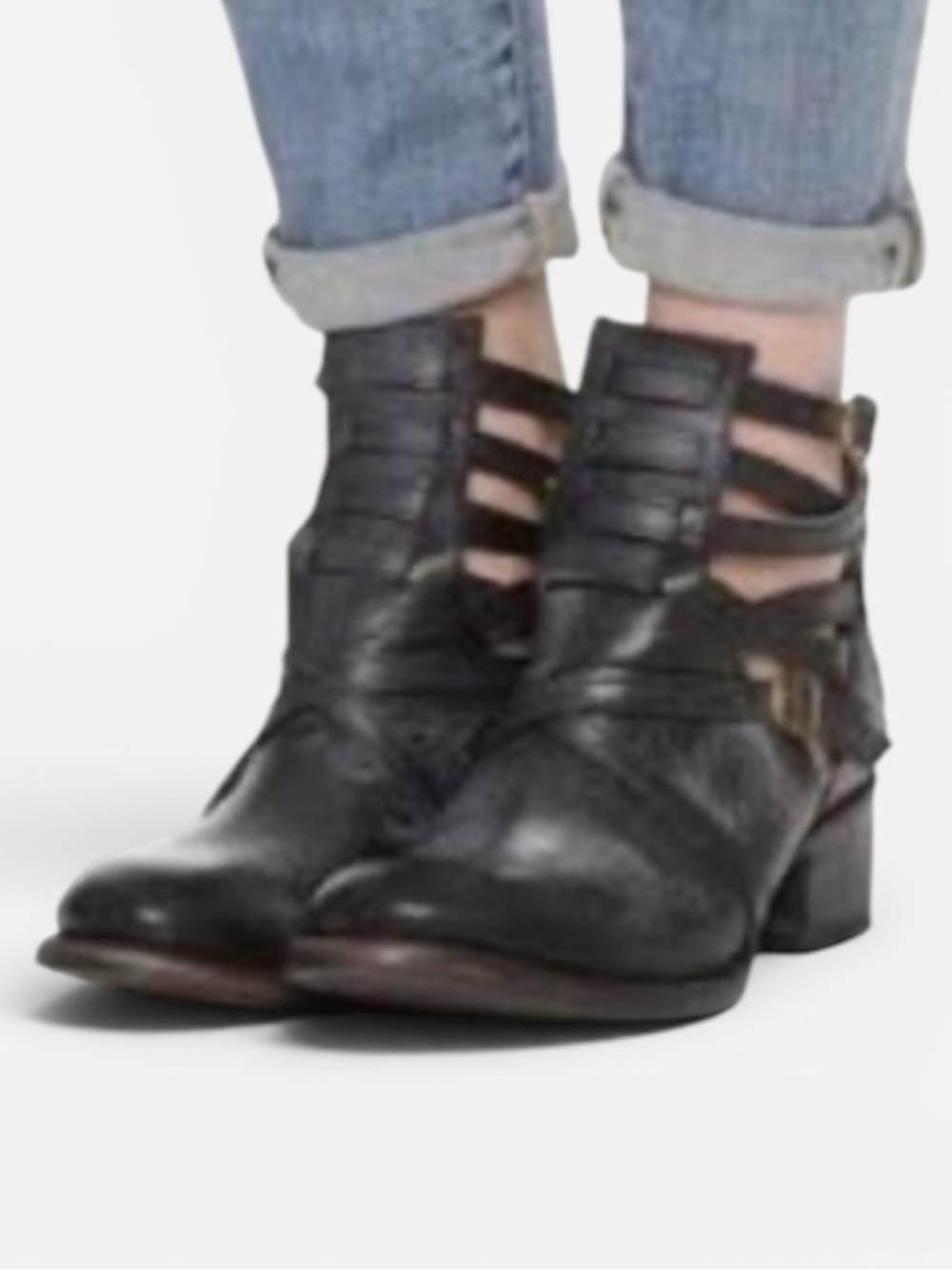 Freebird by Steven Stair Women's Ankle Boots Strappy cutout Distressed Sz. 7M